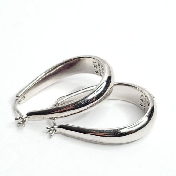 Sterling Silver Inside Out Crystal Hoop Earrings Purple Clear CT Thailand 925 - Picture 4 of 4